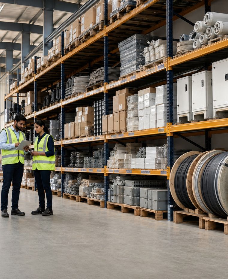 Warehouse team checking inventory