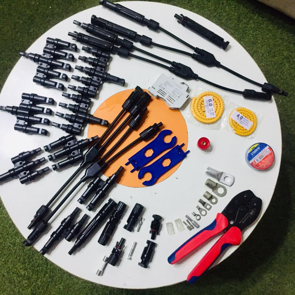 MC4 solar connectors and installation tools