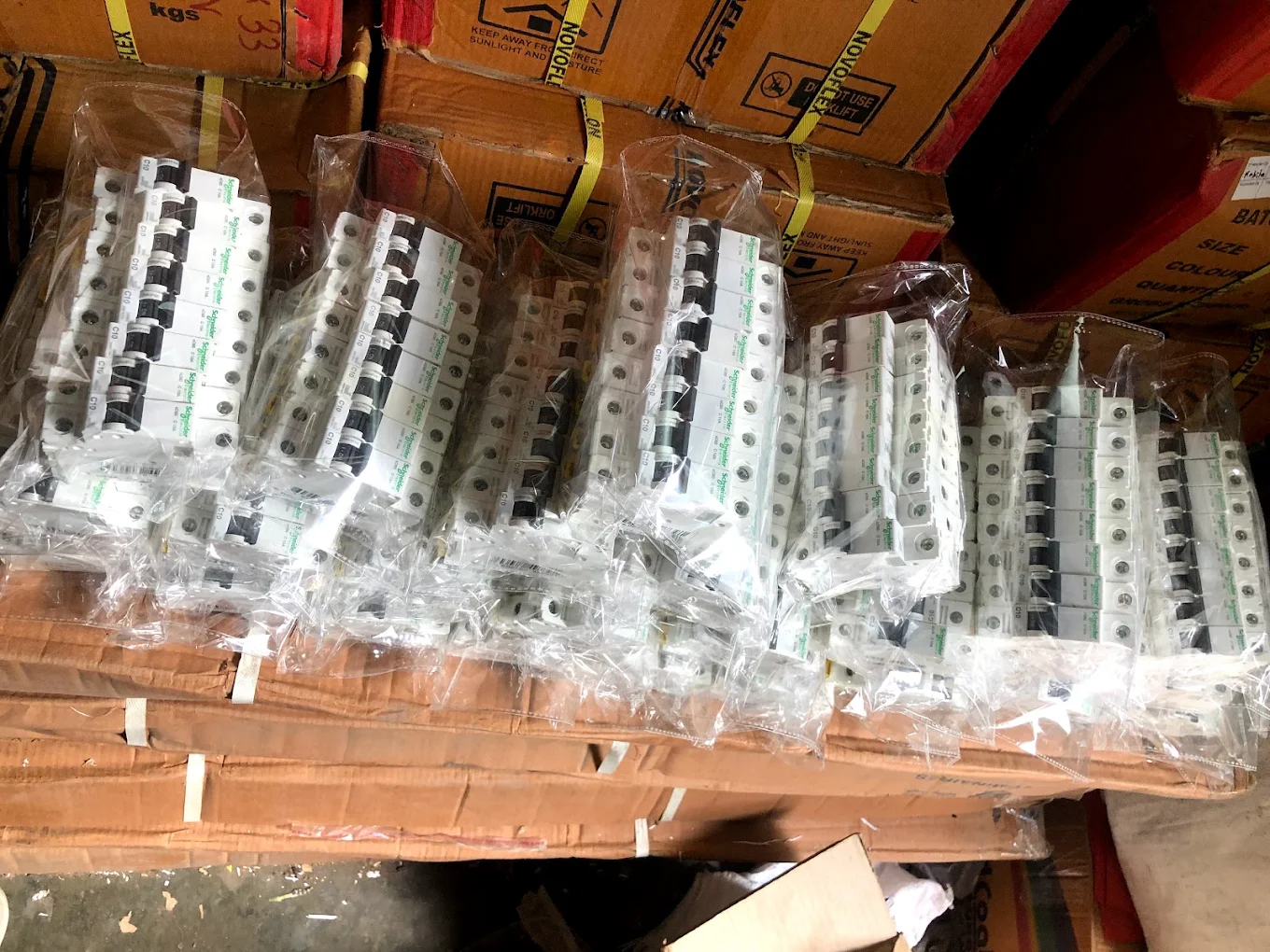 Schneider miniature circuit breakers in warehouse stock