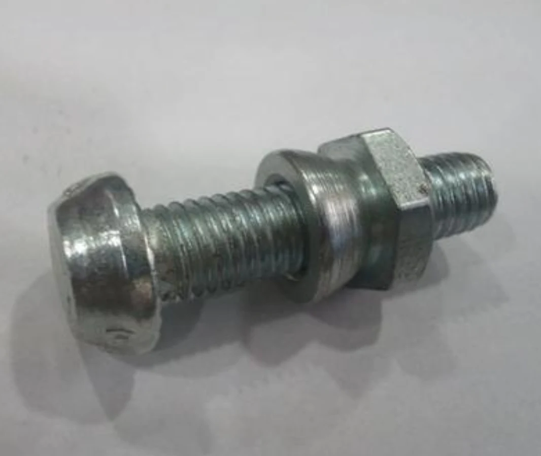 Galvanized bolt with nut and washers
